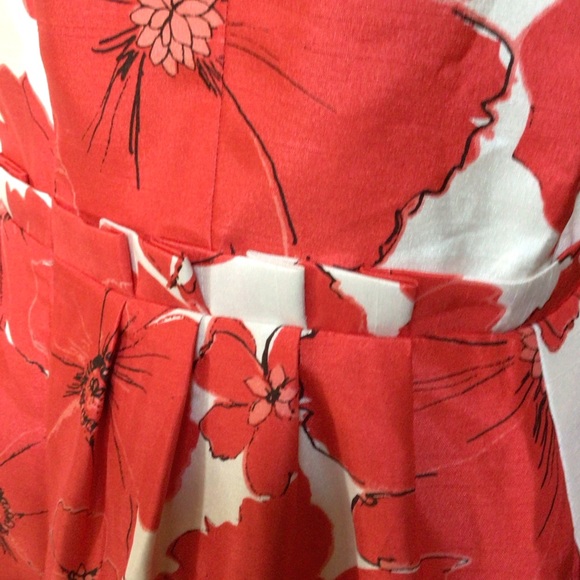 Eliza J Dress 6 Sheath Red Floral Sleeveless - Picture 6 of 8